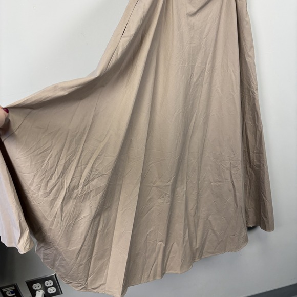 Abercrombie Fitch Tan Twist Front Smocked Back Maxi Dress Women's Medium - Picture 5 of 15